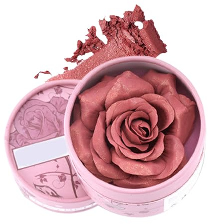 Rose Blush,Fard À Joues 3D Pétales De Rose | Poudre Illuminateur 3.5g Naturel Pour Maquillage Jour Voyage Mariage Photographie Été