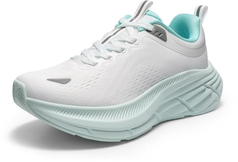 NORTIV 8 Women's Walking Shoes Cushion Comfortable ActiveBreeze Running Tennis Shoes Non-Slip Workout Gym Sports Athletic Breathable Fashion Sneakers,Size 8.5,White/Blue,SNWS248W