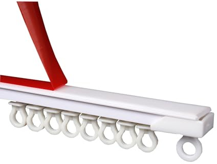 Ultrasmal 40 cm vitt glidskenesystem – lättinstallerade självhäftande spår med starka remskivtillbehör för heminredning, smidig glidning och platsbesparande lösning
