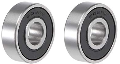 sourcing map 608-2RS Deep Groove Ball Bearing 8x22x7mm Double Sealed ABEC-3 Bearings 2-Pack