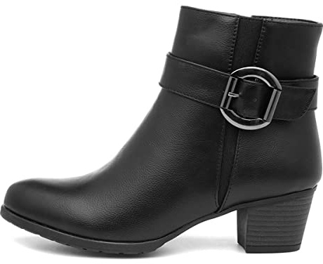 Lilley May Womens Black Heeled Ankle Boot - Size 6 UK - Black