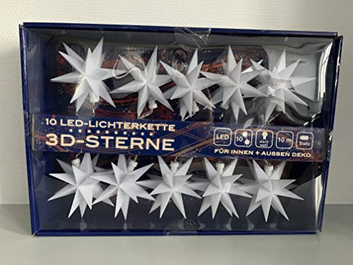 STERNENKETTE LICHTERKETTE STERN 12CM LEUCHTSTERN WEIHNACHSSTERN ADVENTSSTERN INNEN AUßEN 7866 WEISS