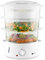 Dihl 800W 9 Litre Three Level Electric Food Steamer Boiler Healthy Food Cooking Cooker, White, with Rice Tray