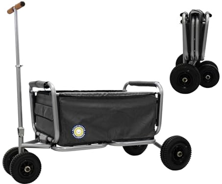 Beachtrekker Life Vikbar rullvagn + parkeringsbroms, vikbar handvagn (gummi däck, svart)