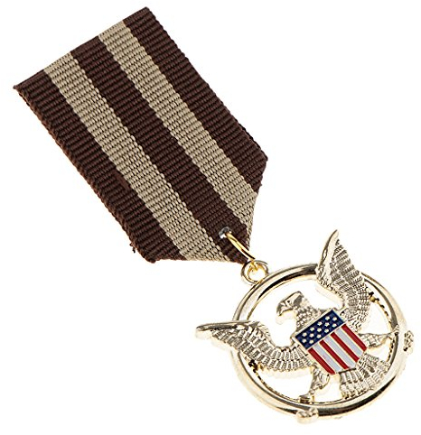 Anstecknadel mit USA-Flagge und Adler, Medaille, Patriotischer Schmuck, 80 mm, Kunststoff