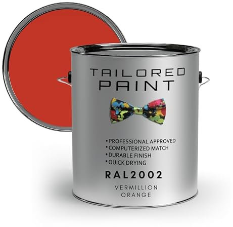 Tailored Paint uPVC Window & Door 1K Paint Brush or Spray On - Matt Finish - RAL2002, Vermillion Orange - 100ml Tin