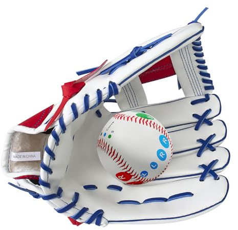 Baseball Glove, Softball Gloves, Baseball Catcher Mitt, 10.5''-12.5'' for T-Ball Youth Adult Training and Beginner Player, Left Hand Glove, Right Hand Throw (White, 10.5 inch)