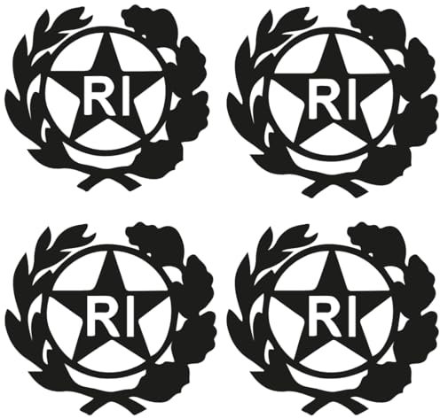 StampaGenerale® - 4 Pz Bollino Adesivo per Targa Auto e Moto con Stemma Logo RI in PVC Resistente e Impermeabile Facile da Applicare Ideale per Restauri (13x13 mm)
