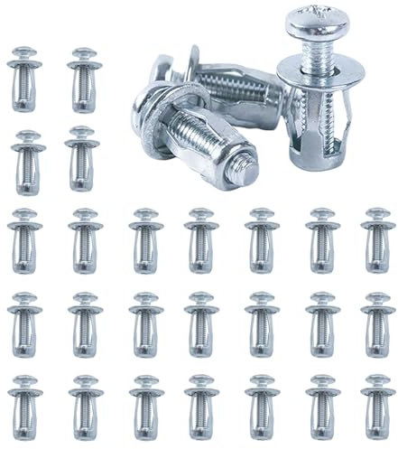 25 Piezas Tacos para Pladur, Tacos Metálicos de Alta Dureza, Acero Zincado Tacos de Expansión con Tornillos M8, Resistentes a la Corrosión, para la Fijación de Paredes Huecas, Tableros de Madera