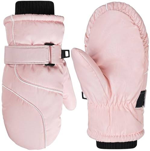 coclothy Snow Gloves for Kids - Waterproof Ski Mittens Gloves Boys Girls, Warmth Winter Toddler Mittens Glove for Toddlers Child Snowboarding Outdoor