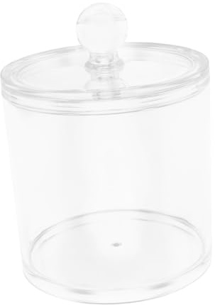 Gatuida Contenedor Acrílico para Bastoncillos y Discos Desmaquillantes con Tapa Resistente y Compacto para Baño y Tocador