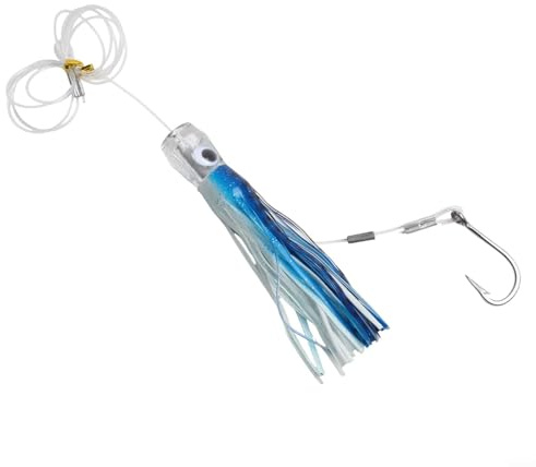 Gdfnmogo Leurre de pêche au thon, 22 cm, poids 65 g/100 g, hameçons en acier inoxydable, pour pêche à la traîne, bateau et pêche sur roche (15 cm, 65 g 4)