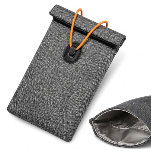 Firedog Pochette Faraday Anti RFID pour Clés de Voiture Keyless Go et Smartphone, Étui de Protection Antivol, Blocage des Signaux, Cage de Faraday Portable, Cage de Faraday Faraday Cage, Gris