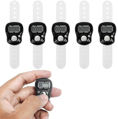 BML 5 Pack Digital Finger Tally Counter, Electronic Hand Clicker with LCD