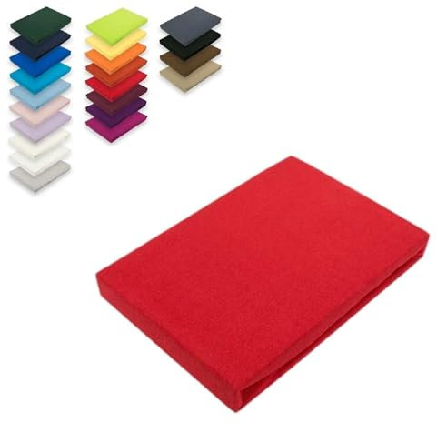 EXKLUSIV HEIMTEXTIL Microfaser Spannbettlaken 140-160 x 200 cm + 28 cm Rot