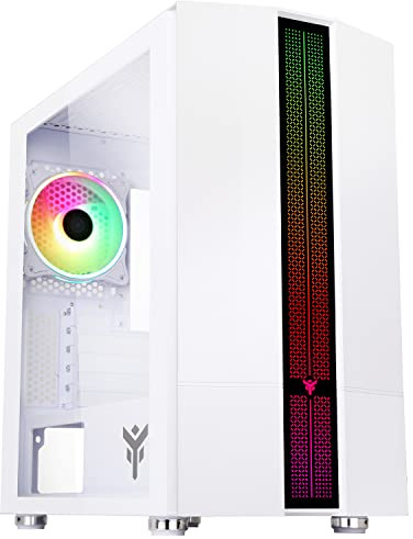 Case LIFLIG W41 - Gaming Mini Tower, mATX, 12cm ARGB fan, 2xUSB3, Side Panel Temp Glass, White Edition