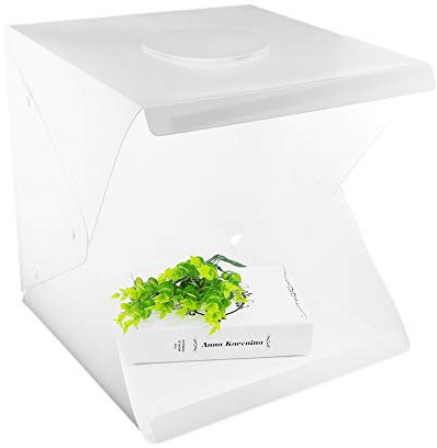 Faltbares -Studio mit LED-Lichtern, tragbares faltbares Fotografie-Lichtbox-Zelt-Kit mit 2-farbigen Schwarz-Weiß-Hintergründen für die Werbung für Schmuckprodukte