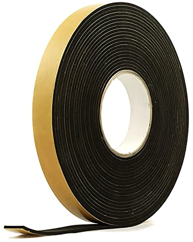 AONAT Tira de Sellado Junta 20mm (W) * 3mm (H) * 10m (L) Cinta de Espuma Autoadhesiva Tira de Espuma para Ventana, Tira de Sellado, a Prueba de Golpes, Protección de Muebles (Negro)