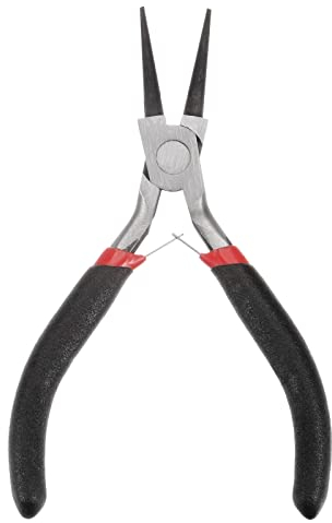 sourcing map Mini Rond Nez Pince 4.5 Pouces Conique Mâchoire Précision Pince avec Noir Plastique Poignée pour DIY Artisanat Bijoux Fabrication