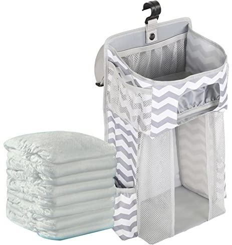 Yajimsa Organizador Colgante para pañales,pañales para Cambiador y Cuna - Organizadores apiladores pañales Colgantes para cunas, artículos Esenciales para bebés