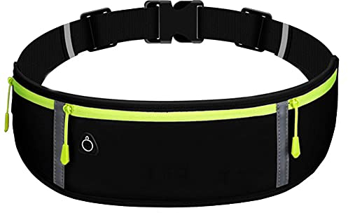 Laufgürtel für Handy, Wasserdichte und Verstellbare Lauftasche, Hüfttasche für Joggen, Fitness, Radfahren, Reisen und Outdoor-Aktivitäten (Schwarz)