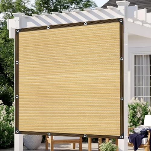 Tenda da sole - Rete ombreggiante da giardino con occhielli - Protezione solare per esterni, rete ombreggiante per balcone, serra, piante, terrazza, pollaio, piscine, resistente al vento, permeabile