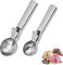 AUSYIWI Ice Cream Scoop，2 PCs Metal Ice Cream Scoop with Trigger，Large 5.7 cm, Small 4.9 cm Triggerscoop for Food，Ice Cream Scope，Ice Scoop,Cookie Scoop，Non Freeze Ice Scoop