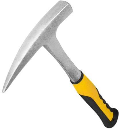 Martillo geológico,900 g Geológico Exploración Martillo de ladrillo, Martillo de pico de pato, Martillo de prospección geológica, Martillo de albañilería para estudios geológicos (amarillo）