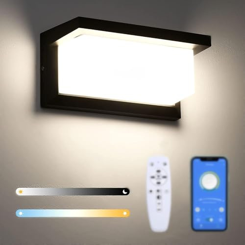 Lightsjoy Lámpara de Pared Exterior 18W IP66 Regulable con Mando/APP
