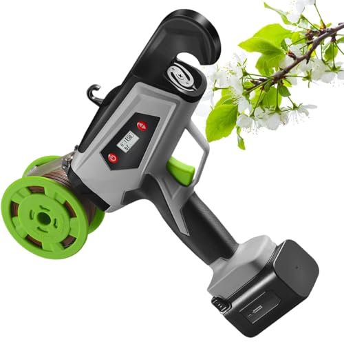 vnmudzeo Atadora De Plantas PortáTil Ligera, DiáMetro MáXimo De Manojo De 25 Mm, MáQuina para Atar Ramas De JardíN Recargable, para Flores De Pepino Y Pimiento