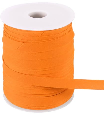 Kvartsman 152 m dubbelfals snedband 1/2 tum bindning band snedband för sömnad fållning quiltning rörning Cheongsam dekoration kläder sömnad, orange