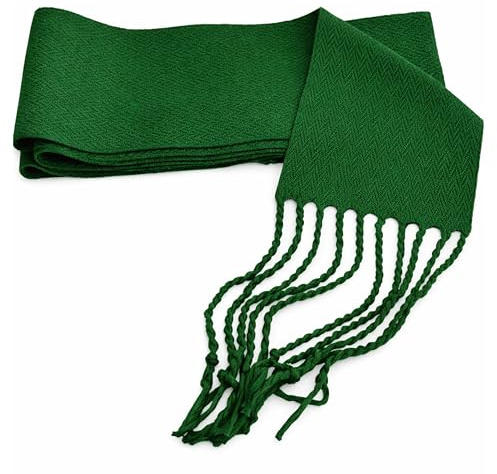 Genérico Fajines con Flecos para Traje Regional para Adulto y Niños, 50% Algodón 50% Acrílico, Fajas Fiestas, Peñas, Trajes Festivos, Disfraces, Carnaval (Verde, 12 x 140 cm (Niños 0-7 Años))