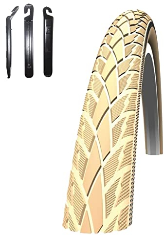 1 x Schwalbe Road Cruiser 26 Fahrradreifen Fahrradmantel Reflex Creme 47-559 (26 x 1.75) inkl. 3 Reifenheber