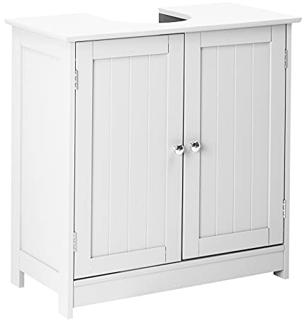 VINGLI Pedestal Sink Cabinet Traditional Under Sink Storage Cabinet White Bathroom Vanity with 2 Doors Adjustabel Shelf 23.6 x 11.8x 23.6