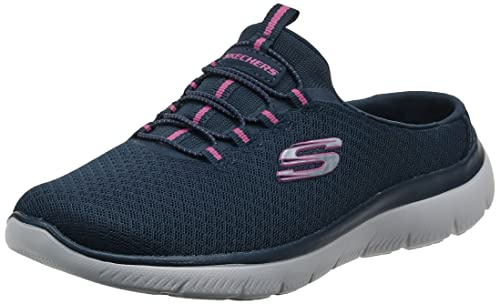 Skechers Women's Summits - Swift Step Sneaker Mule, Navy/Hot Pink, 7