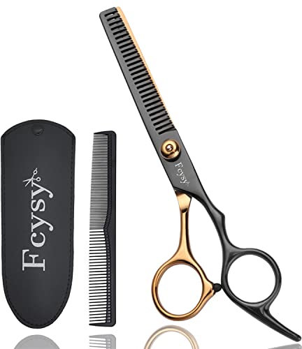 Fcysy Professional Thinning Scissors - Hairdressing Texturizing Shears for Layering, Blending and Barber Haircut Set with Comb