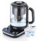 LAICA ISEO Bollitore Elettrico Filtro, Capacità 1,5L con Livelli di Temperatura Variabili + 1 Cartuccia Filtro Acqua Bi-flux® per Tè e Caffè, 2.5kw - Vetro, Nero