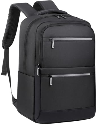 AIPIE Mochila para laptop de 15.6 pulgadas, bolsa de trabajo pequeña con 12 compartimentos, agujero de carga, mochila de viaje de negocios para hombres y mujeres, repelente al agua, mochila para