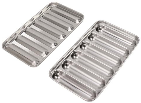 6 Cavity Non-Stick Hot Dog Sausage Baking Mould, Kitchen Bakeware Pan for Homemade Meat