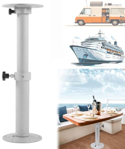 Gamba del Tavolo, Gamba del Piedistallo del Tavolo da 46 a 70 CM Regolabile,Gambe da Scrivania Regolabili,Gambe del Tavolo in Metallo con Anello di Base Stabile,per Camper, Camper, Yacht, Caravan