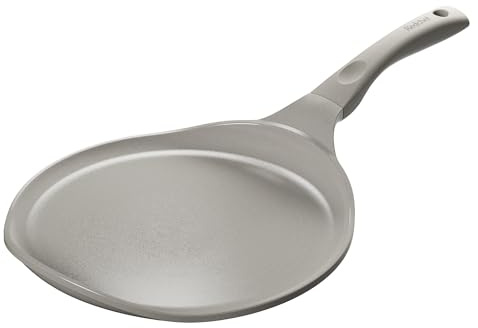 Redchef Padella per Crepes 30cm a Induzione, Rivestimento Antiaderente in Ceramica, Piatto per Frittate, Senza PTFE, Senza PFAS, Senza PFOA, Resistente ai Graffi, Lavabile in Lavastoviglie, Grigio