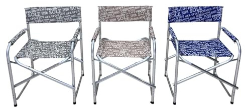 MA MAISON Sedia da Campeggio Regista Pieghevole 55x50x80cm-Struttura in Alluminio, Regge il Peso, Leggera, Giardino, Portatile, Richiudibile, Mare Spiaggia e Pesca- Salvaspazio (SCRITTE - Assortita)
