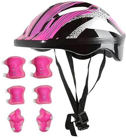 Kinder Schutzausrüstung Set - Sport Schutzausstattung Für Kinder - Verstellbarer Helm Mit Ellenbogen- Und Knieschonern Für Fahrrad Skateboard Ski Inlineskaten Alter 3-10 Jahre