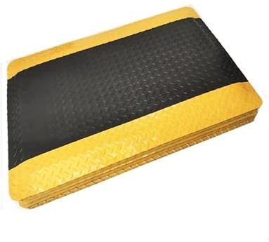 Tappetino di sicurezza industriale anti-affaticamento, tappeto elettrostatico antiscivolo resistente all'usura, adatto for casa, ufficio, fabbrica, garage, cucina(Black+Yellow,90x150cm)