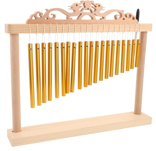 GARVALON Noters Single Row Klangspel med Trästativ och Klubba Klar Resonans Percussioninstrument för Musik Heminredning och Scenframträdanden