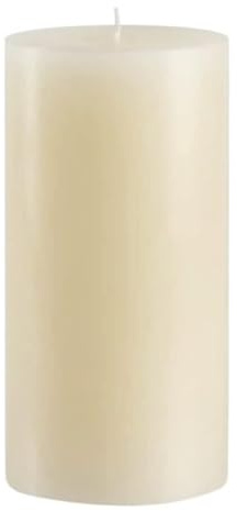 Mister Candle Non Scented Luxury 4 x 8 Pillar Candle, Hand Poured Ivory Unscented Candle for Home Decor, Premium Wax, Smokeless & Dripless, 160 Hour Burn Time