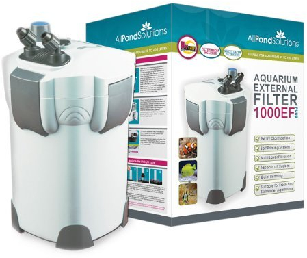 All Pond Solutions Aquarium External Fish Tank Filter 1000 Litre/ Hour Plus 9W UV Light Free Filter Media