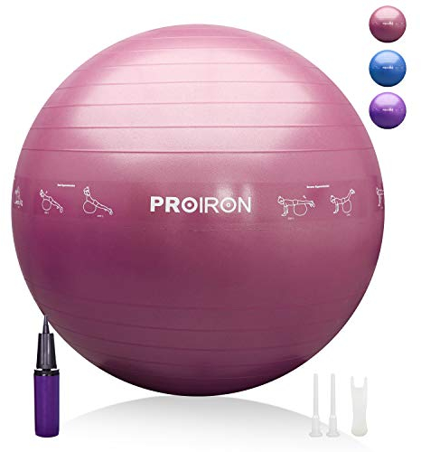 PROIRON Gymnastikball Pezziball Sitzball Büro mit Lehrposen, Anti-Burst Stabilitätsball Yoga Ball Stuhl 55/65/75 cm mit Pumpe und Stecker