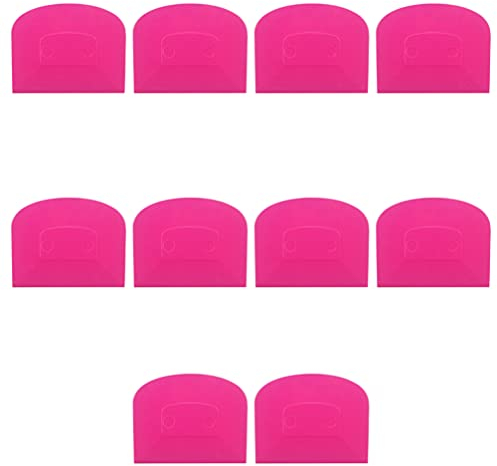 10 Stücke Teigschaber Teigkarte Teigschneider Teigspachtel Teigschaberkarte PE-Kunststoff Flexibel Kuchenschaber, Scharfe Kante Ecken Silikon Teigschaber, Anti-Rutsch Teigkarte