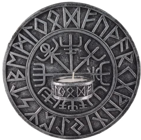 Nordischer Teelichthalter Wikingerkompass Vegvísir - an Wand anzubringen